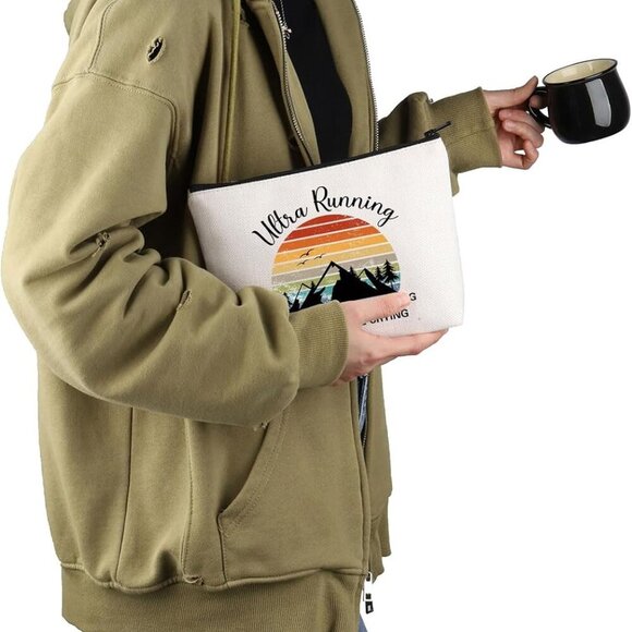 Marathon Runner Appreciation Gift Ultra Running Makeup Bag Trail Runner Cosmetic - Picture 7 of 7